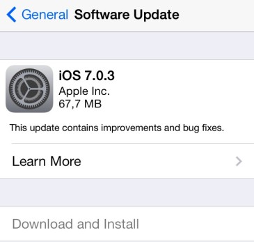 Versioni i ri iOS 7.0.3, tashme eshte gati per shkarkim
