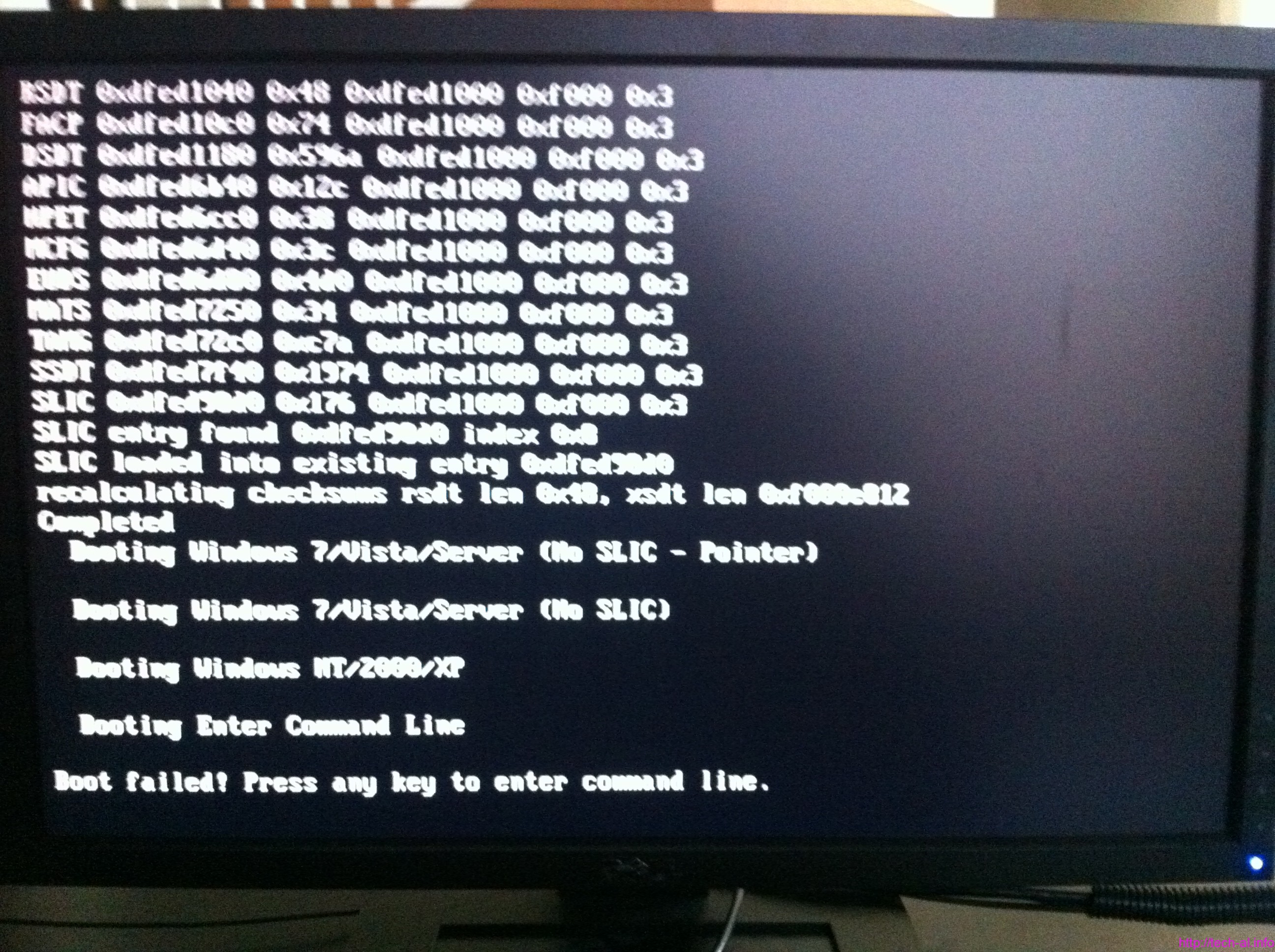 problem me Boot Failed! Press any Key to enter command line? Ja zgjidhja